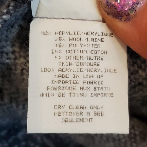 Vintage‎ 80s 90s Gray Blue Fair Isle Mini Wrap Skirt Wool Blend USA Made Sz 6 - Picture 7 of 8